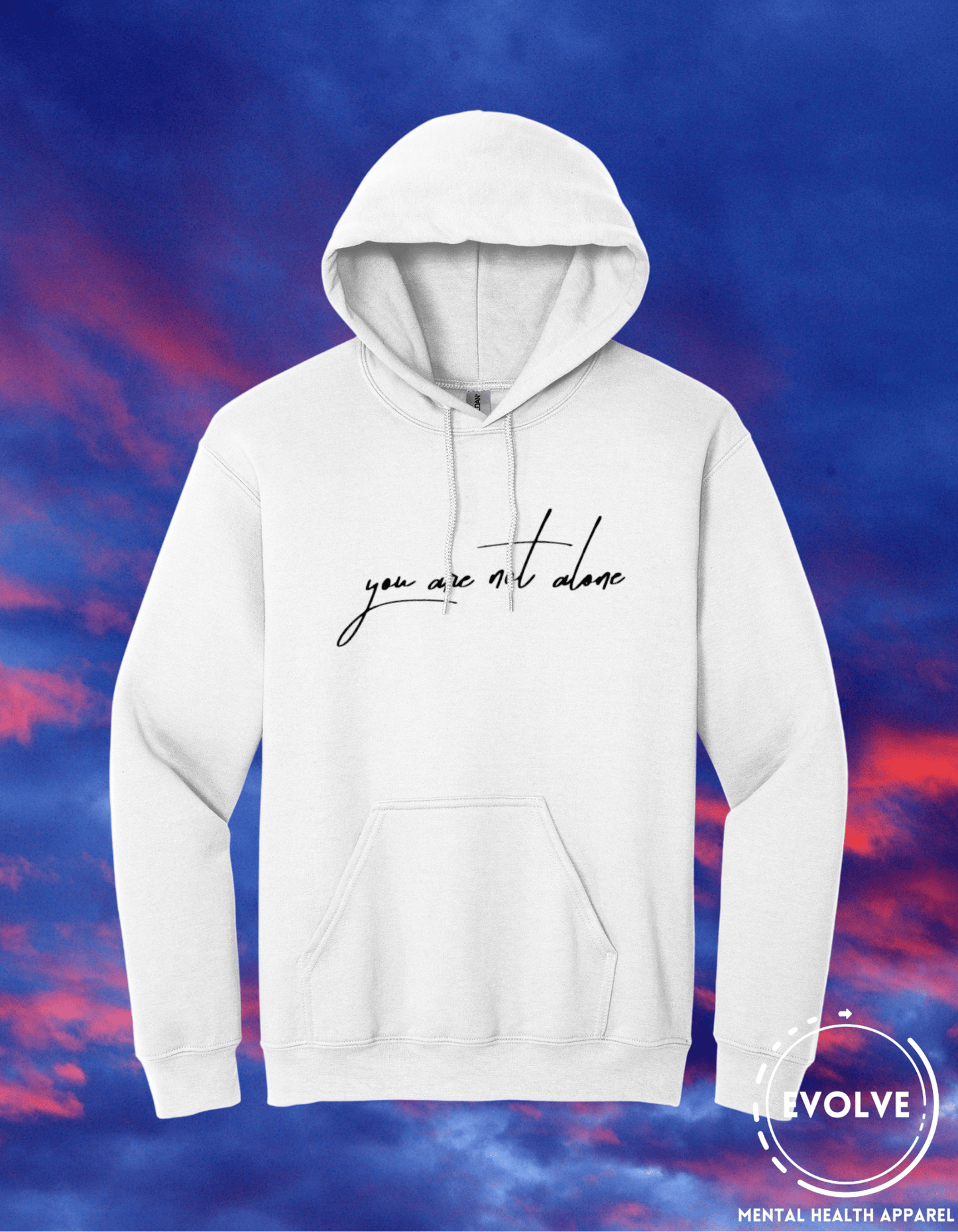 You Are Not Alone (Script) Hoodies