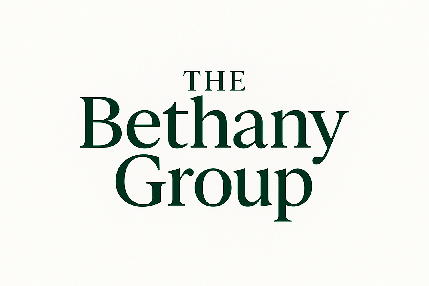 The Bethany Group in forest green writing