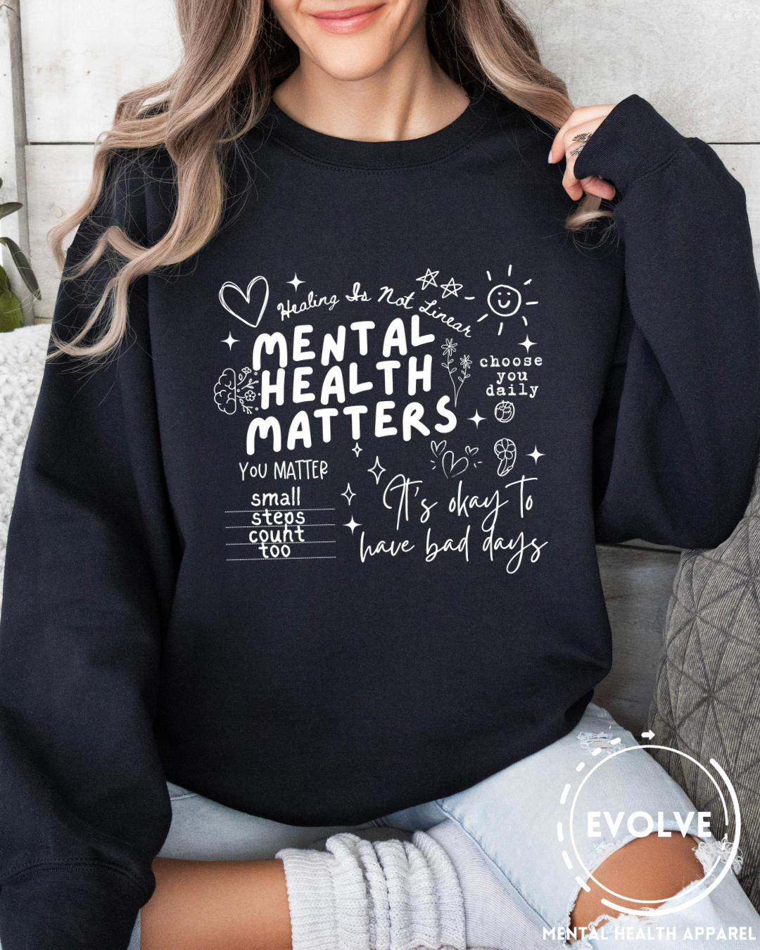 Mental Health Matters Notes Sweater