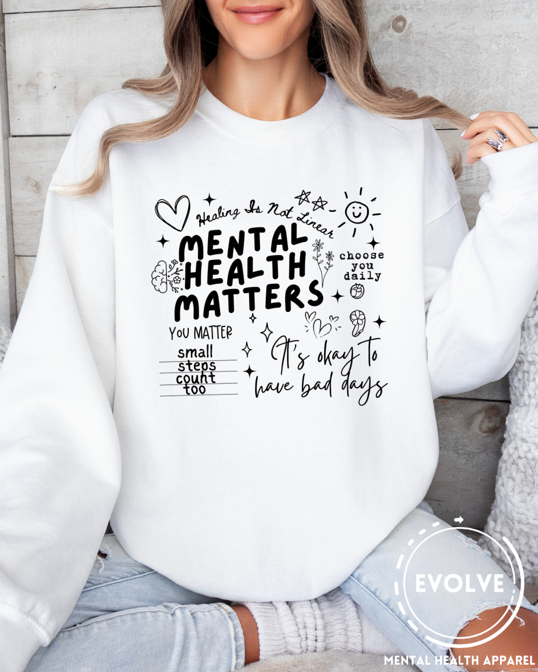 Mental Health Matters Notes Sweater