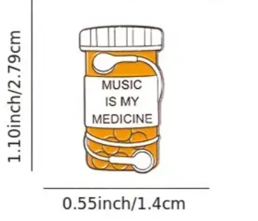 Music Is My Medicine Pin